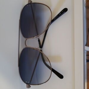 Stella McCartney Women's Blue Gradient Aviator Sunglasses - Silver & Black Frame